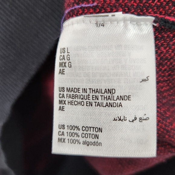 ALFANI Jester Red Black Abstract 100% Cotton Pullover Crew Neck Sweater NEW L - Picture 6 of 8